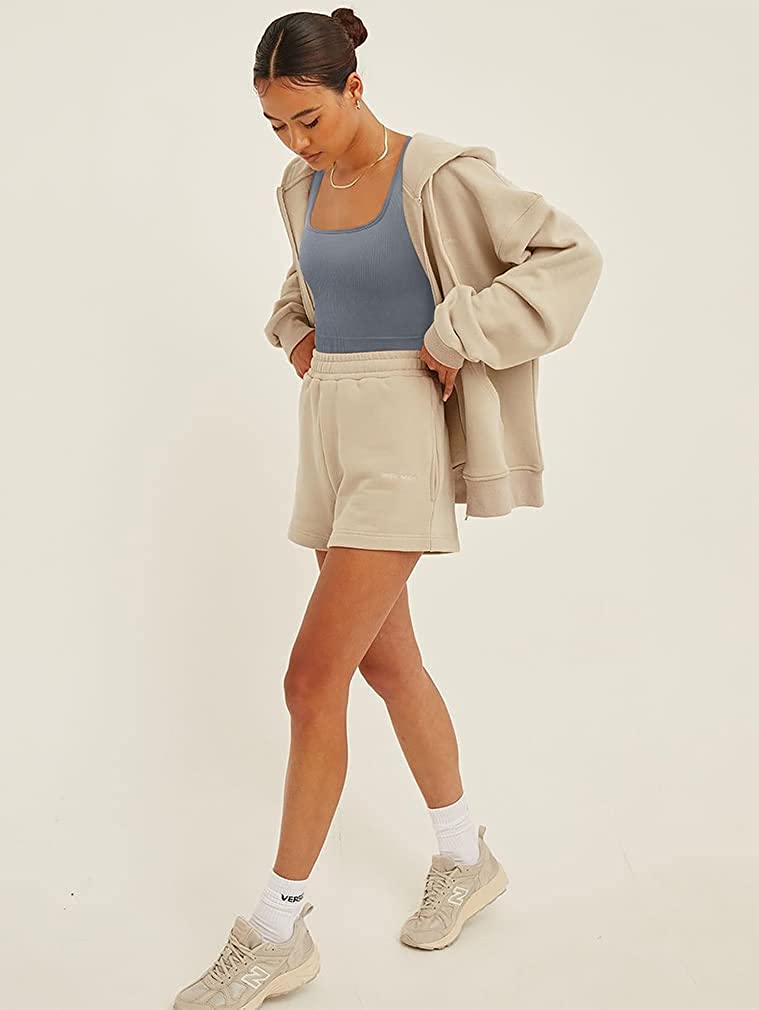 OQQ Women's 3 Piece Tank Tops Ribbed Seamless Workout Exercise Shirts Yoga Crop Tops