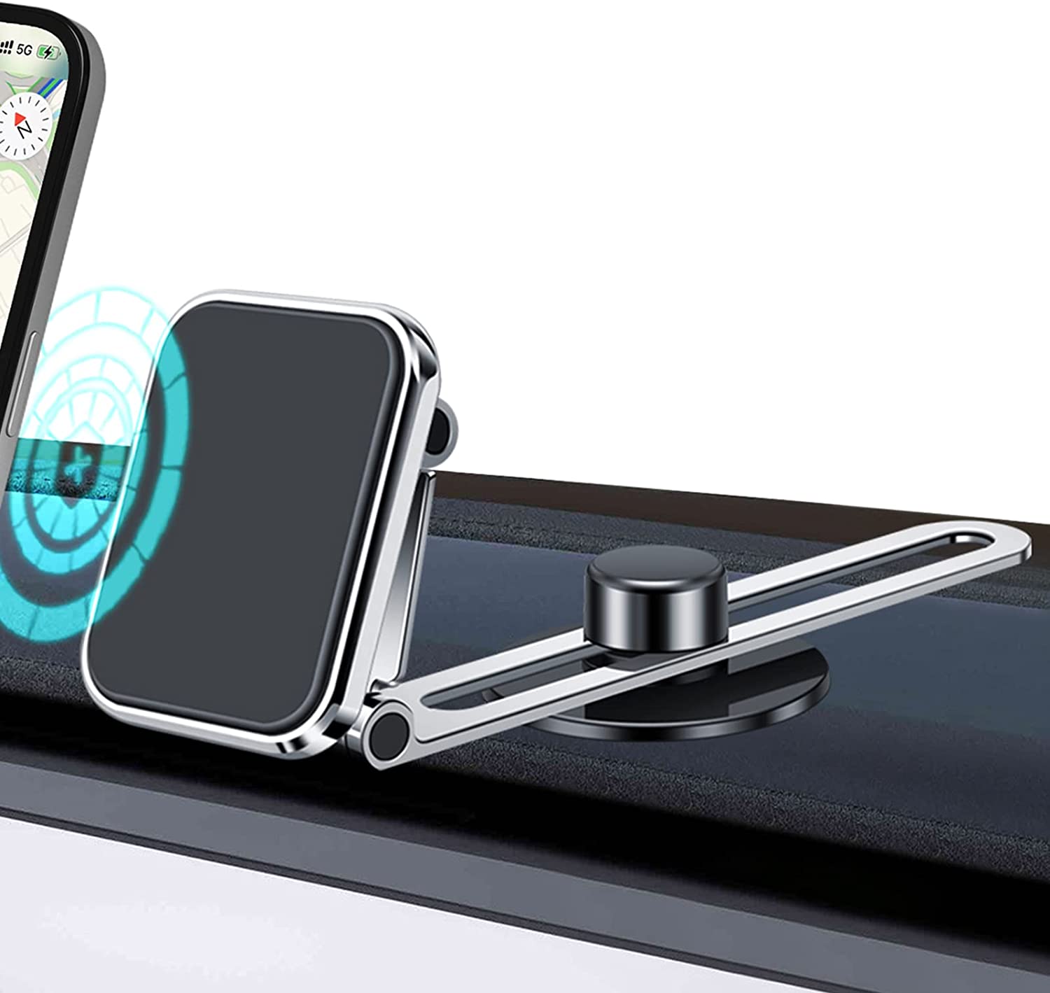 YOUNG&YANG Magnetic Phone Holder for Car, Universal Dashboard Windshield Car iPhone Holder Mount 360°Rotatable Adjustable Strong Magnet Car Mount Fit All Smartphones, iPhone 14/13/12/11, Android