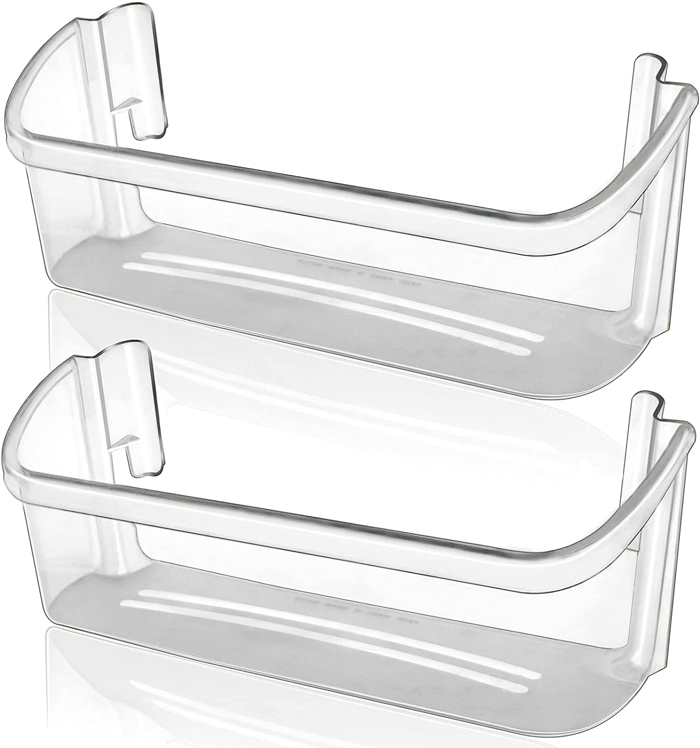 2 Pack 240323002 Refrigerator Door Bin Shelf Compatible with Frigidaire or Electrolux, Bottom 2 Shelves, Clear, Double Unit, Replaces PS429725, AH429725, AP2115742